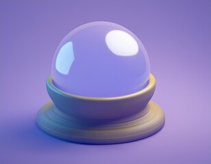 Fototapeta premium 3D crystal ball sits on a golden base