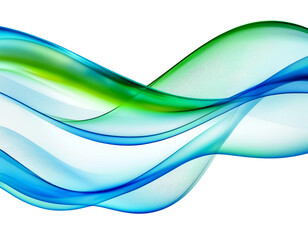 Naklejka premium Elegant blue and green waves gracefully flow together in a calm abstract art piece
