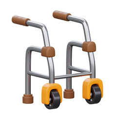 3D Walker Aid Icon, Ideal for healthcare applications, rehabilitation resources, and patient care presentations