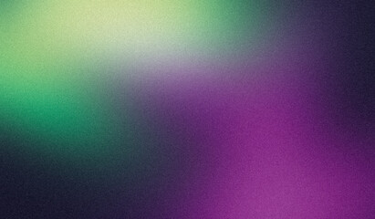 Purple green grainy color flow background, dark abstract noise texture poster, banner header cover backdrop design, copy space