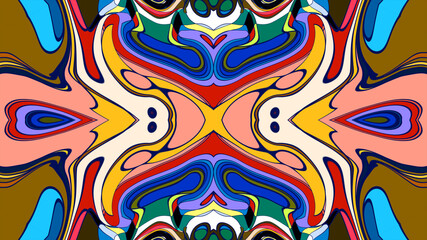 Abstract colorful psychedelic mandala kaleidoscope background pattern for a summer music festival
