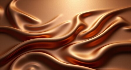 Fototapeta premium A burnt sienna copper backdrop with smooth folds, chrome plating, and lead accents. Flowing shimmering sateen textures complete the detailed oil-draped image.