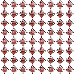 Pink berries Cupcake watercolor pattern illustration on transparent background