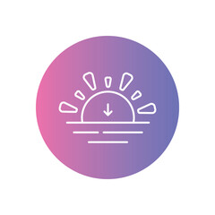 Sunset vector icon stock illustration
