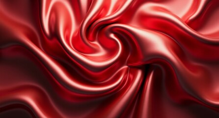 Obraz premium A scarlet iron backdrop with smooth, stylized folds, highlighted by chrome plating and aluminum tones. Velvety textures shimmer in this realistic oil-draped image.
