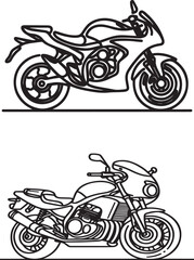 motorcycle outline vector art illustration