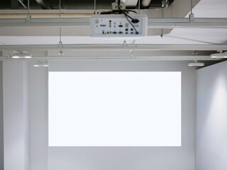 Blank Screen board Slide display on wall indoor Office meeting room Business Presentation 