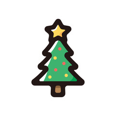 Christmas tree outline icon for graphic design, apps and websites