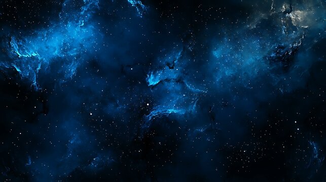 A deep, midnight blue background with a starry, celestial pattern and a tranquil, cosmic effect