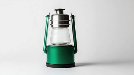 Sturdy and Reliable Camping Lantern with Bright LED Light and Battery Power Isolated on White Background with Deep Depth of Field