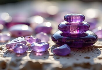 pink and purple stones