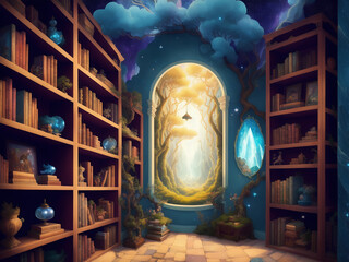 Doorway to another world in the library