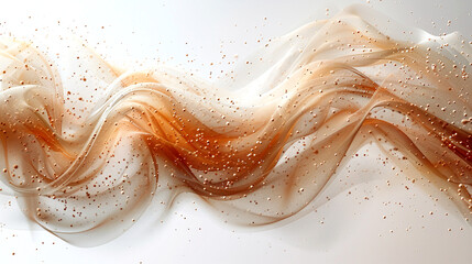 Fototapeta premium Sheer fabric and shimmering particles form a captivating abstract piece. 