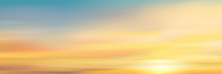 Sunset Sky Background,Autumn Orange Sunrise and Sun over Sea Beach,Vector Beautiful Winter Nature Golden Hour in Yellow,Pink,Blue Sky Before Sundown in Summer,Cartoon Spring Landscape with sunlight