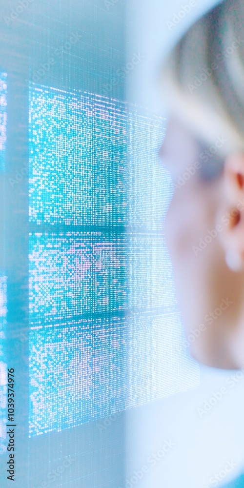 Leinwandbilder futuristic technology interface with ai analytics display
