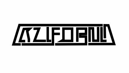 California text typography illustration for t-shirt print design, sticker, poster, festival music template. Lettering vector isolated