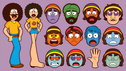 Fototapeta premium set of cartoon people