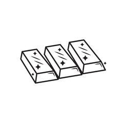 gold bar line icon vector element design template