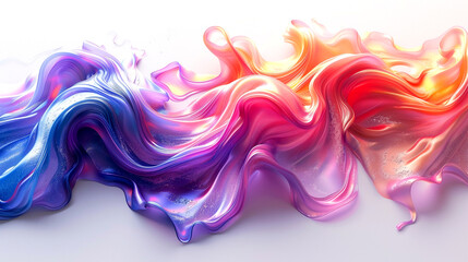 Vibrant swirls of color dance gracefully across a smooth surface at sunrise