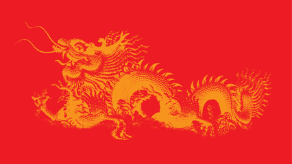dragon style of Chinese art, closeup of vector