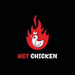 Fire chicken logo on black background