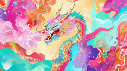 Obraz premium Chinese dragon illustration 