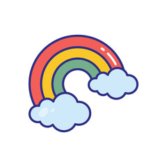 Rainbow vector icon stock illustration