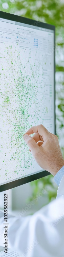 Aufkleber scientist analyzing genetic data on modern lab screen technology in agriculture