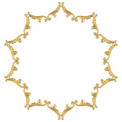 Render of elegant golden frame 