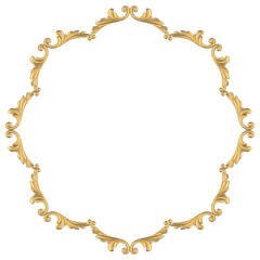 Naklejka premium Render of golden frame PNG