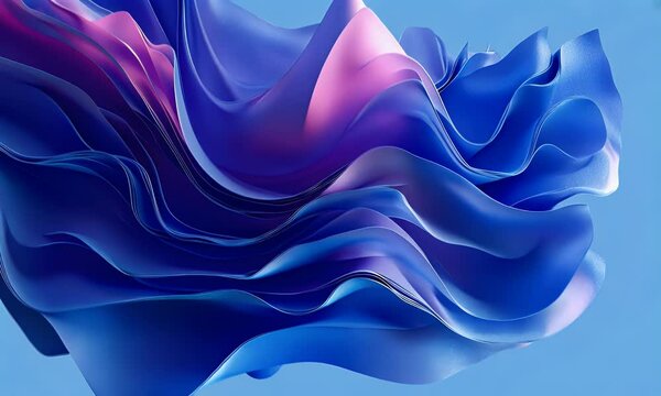 3d render, abstract blue layered background, fashion wallpaper