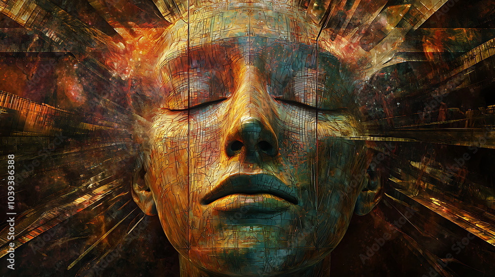 Poster exploring the depths of emotional introspection a journey into calmness and inner peace through abst