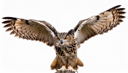 アフリカワシミミズク（Spotted Eagle Owl on white background）
