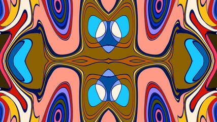 Abstract colorful psychedelic mandala kaleidoscope background pattern for a summer music festival
