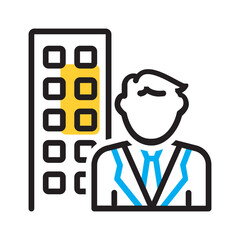 Vector multicolor icon for Businessman
