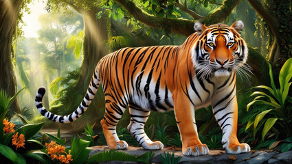 Fototapeta premium tiger in the jungle