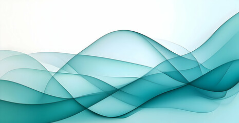 Obraz premium Teal Curved Shapes on Minimalist Background