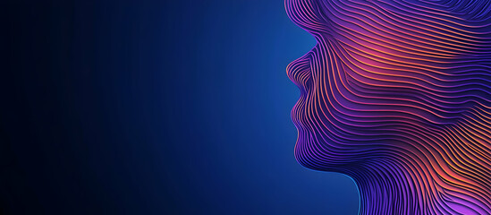 Obraz premium Abstract Vector Illustration of Wavy Human Head Design