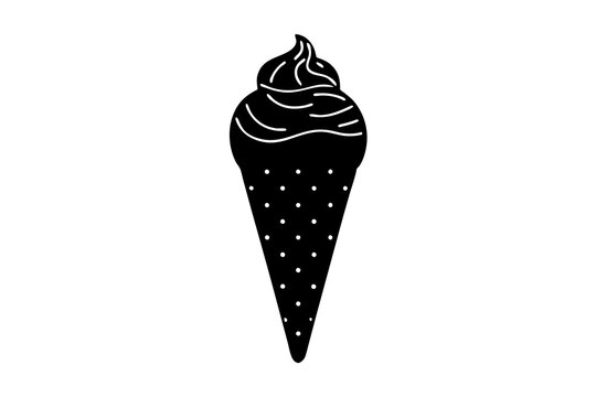recommend clip art: Ice cream cone | isolated vector silhouette illustration on white background