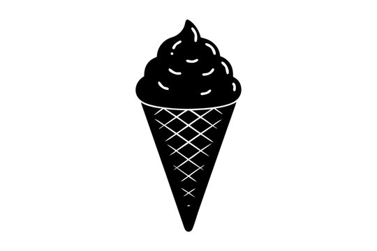 recommend clip art: Ice cream cone | isolated vector silhouette illustration on white background