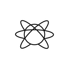 Atom icon Thin line art isolated