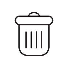 Bin icon Thin line art isolated