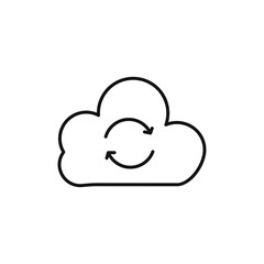 Cloud sync icon Thin line art isolated