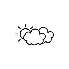 Cloudy Day icon Thin line art isolated