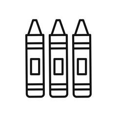 Crayon icon Thin line art isolated