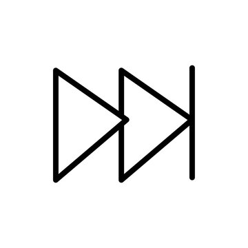 recommend clip art: Fast forward icon Thin line art isolated