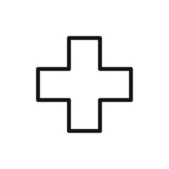 Hospital sign icon Thin line art isolated