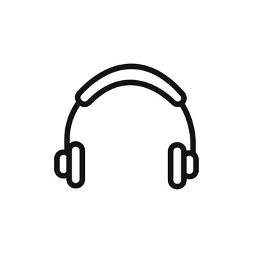 recommend clip art: Headphones icon Thin line art isolated
