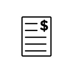Invoice icon Thin line art isolated