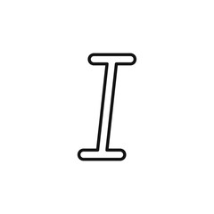 Italic button icon Thin line art isolated